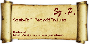 Szabó Petróniusz névjegykártya